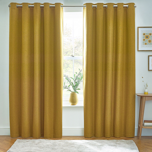 Dawn (Blackout) Eyelet, Mustard - Ready Made Curtains - Image 3